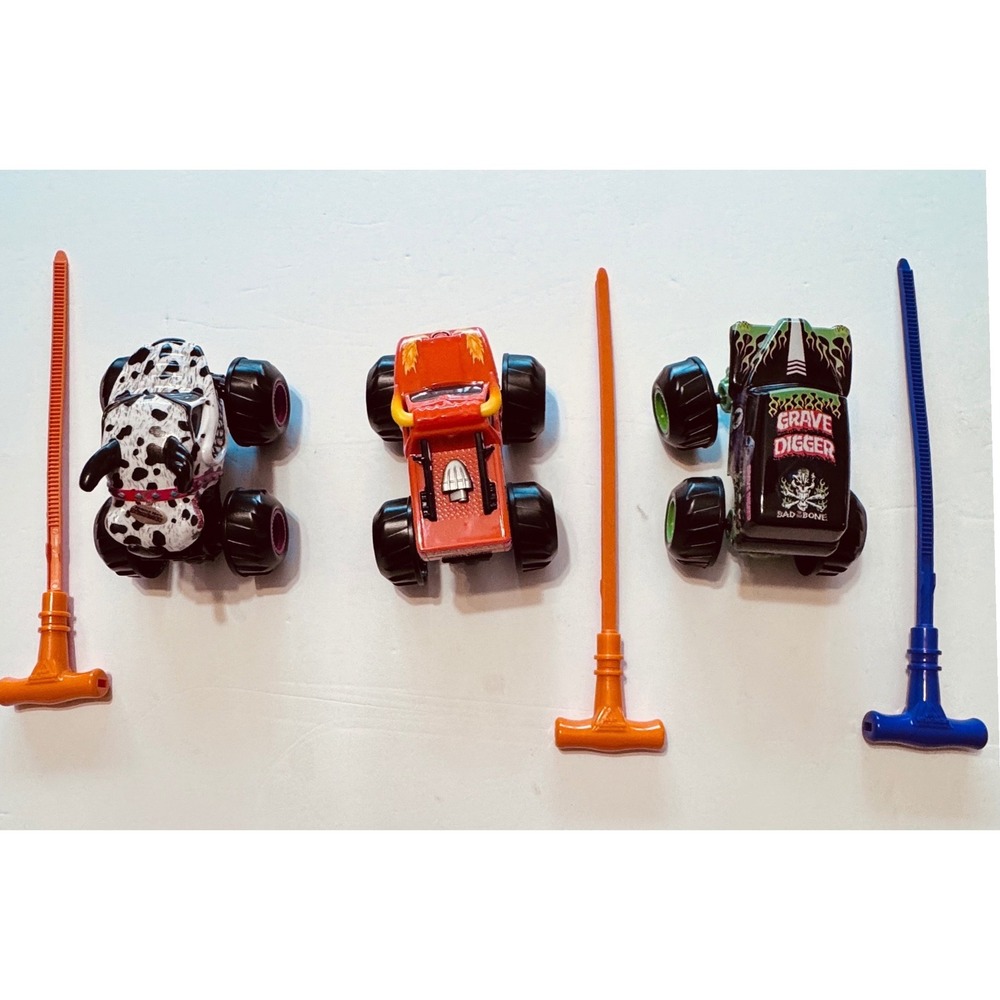 Monster Jam Rev N Launch Truck Set Grave Digger El Toro Loco Monster Mutt 3 Pack